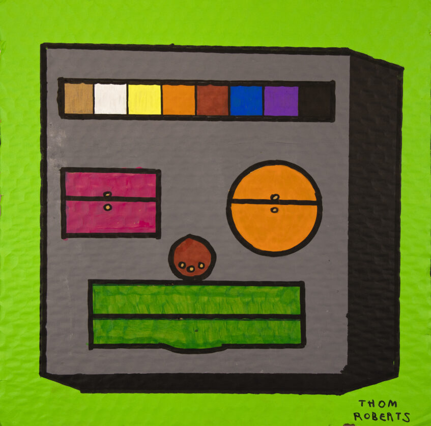 Magic Robot Machine
590x590mm
acrylic on canvas

Commissioned by Artbank for their collection on the occasion of their 40th anniversary.