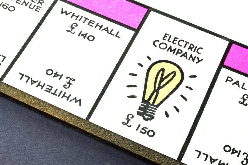 Vintage British Monopoly board (Electric Company utility and Whitehall) circa 1940